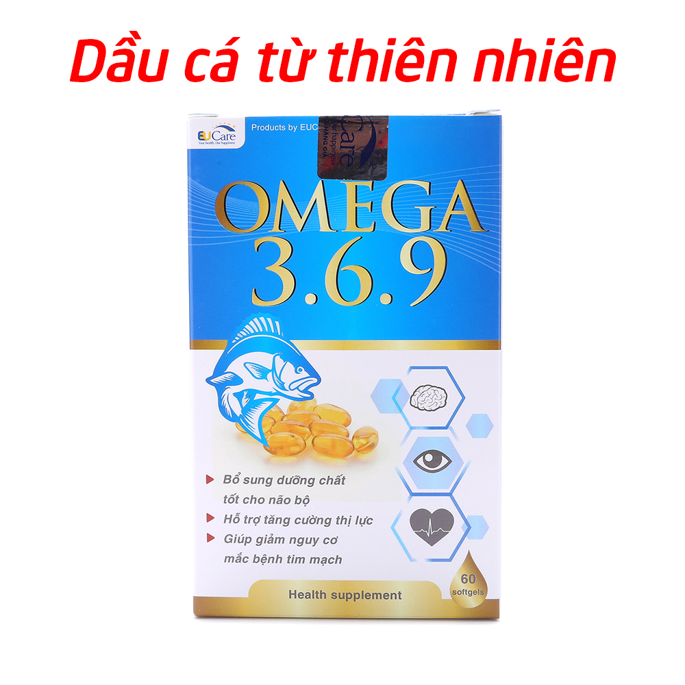 Viên dầu cá Omega 369 bổ sung EPA, DHA, dầu hoa anh thảo giúp bổ não, sáng mắt, khỏe tim...