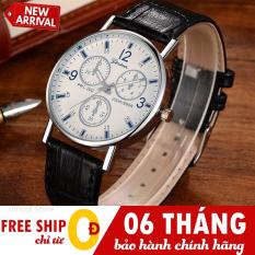 Đồng hồ thời trang, Đông hồ Geneva G90 nam, Dây da, Chống nước sinh hoạt nhẹ, Kiểu dáng lịch lãm, Bảo hành 6 tháng