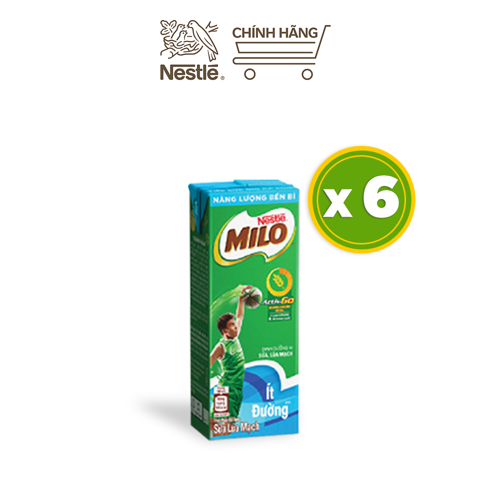 [Khuyến mãi hộp sữa Milo ít đường] Thùng 48 hộp sữa lúa mạch Nestlé® Milo® (48x180ml)