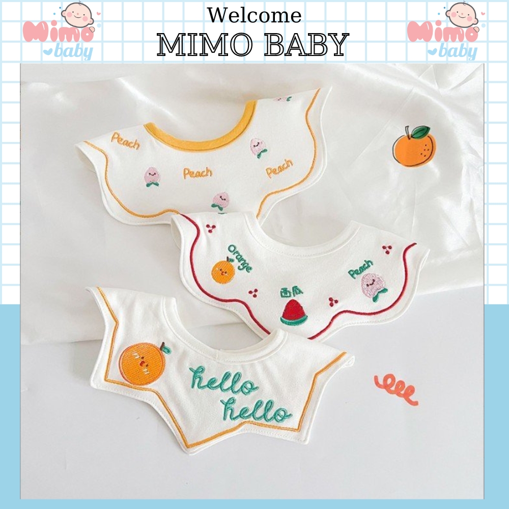 Set 3 yếm cổ cotton cao cấp họa tiết sắc màu đáng yêu cho bé YC17 Mimo Baby