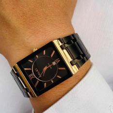 đồng hồ nam halei HLV01 dây đen viền vàng chống nước chống xước