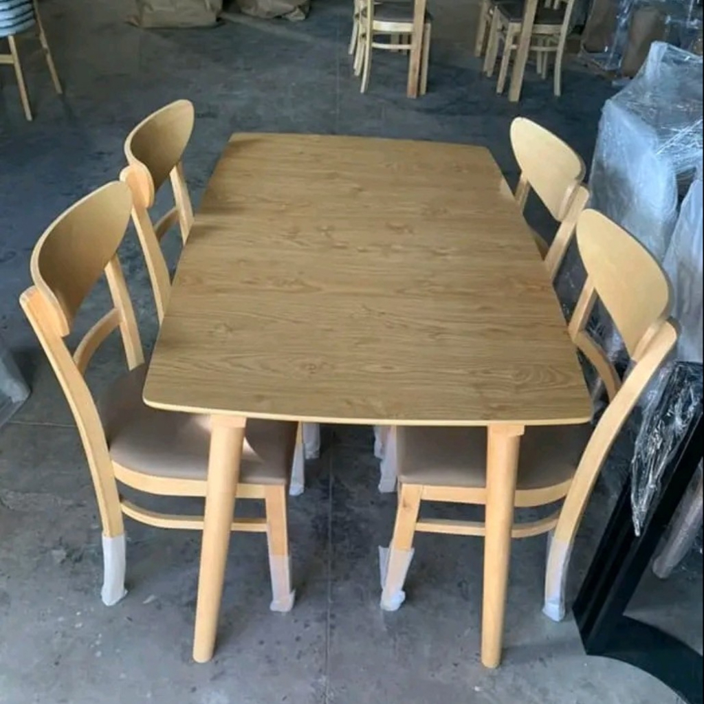 Bộ bàn ăn gỗ 4 ghế , bàn ghế ăn mặt gỗ giả đá cao cấp - bảo hành chính...