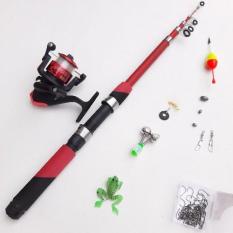 Bộ cần câu giá rẻ 1m8 2m1 2m4 2m7 kèm máy + dây + bộ phao lưỡi mồi và phụ kiện Máy câu 200 đã được quấn sẵn cước
