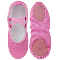 2023 New Shiny Pink Canvas Flat Yoga Teacher Gymnastic Ballet Dance Shoes Kids Ballet for Girls Women