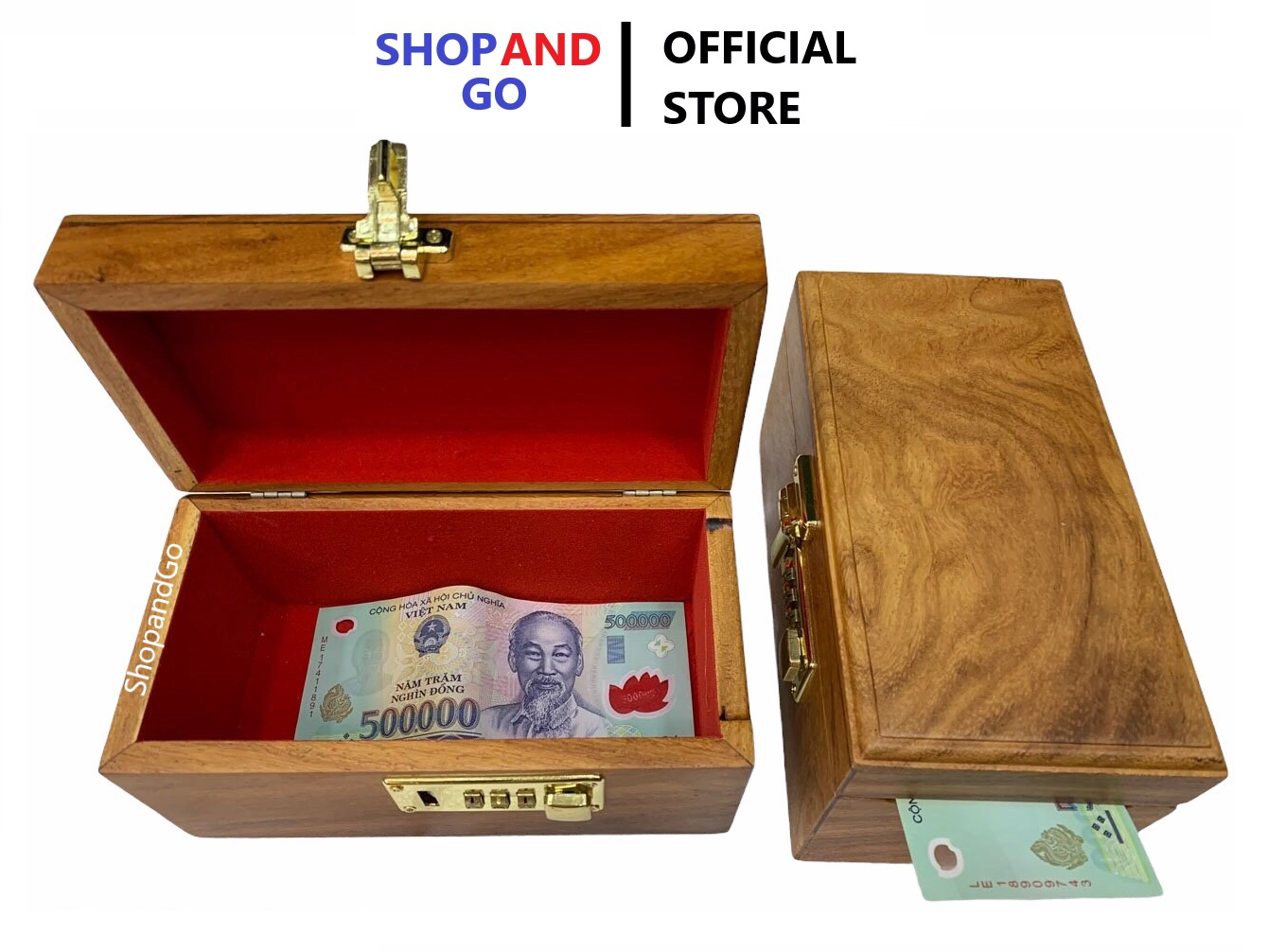 FREESHIP Hộp đựng tiền tiết kiệm gỗ Hương có khóa số – An toàn – Bền đẹp