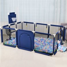Quây Cũi Kiêm Nhà Bóng Khung Inox Cho Bé – Quây Bóng Cho Bé Hình Chữ Nhật Có Ném Bóng Rổ