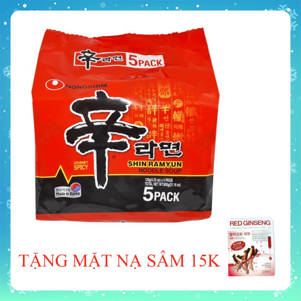 Mì cay Hàn Quốc Nongshim Shin Ramyun ( 120g * LỐC 5 GÓI ) Maximas