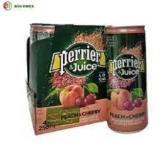 1 thùng tương đương 4 lon Nước đào và cherry có ga Perrier & Juice 250ml