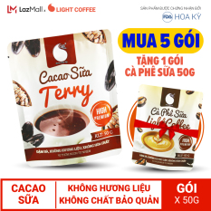 [MUA 5 GÓI TẶNG CÀ PHÊ SỮA] Bột Cacao sữa hòa tan 3 in 1 Terry Light Cacao thơm ngon và tiện lợi, dùng pha uống ngay , đặc biệt không pha trộn hương liệu – gói 50g