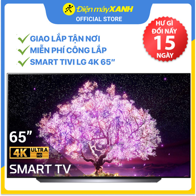 Smart Tivi OLED LG 4K 65 inch 65C1PTB - Remote thông minh - Chính hãng BH 2 năm - Miễn...