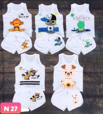 Combo 5 bộ cotton sát nách quần đùi bé trai và bé gái từ 4kg đến 30kg( mẫu ngẫu nhiên)