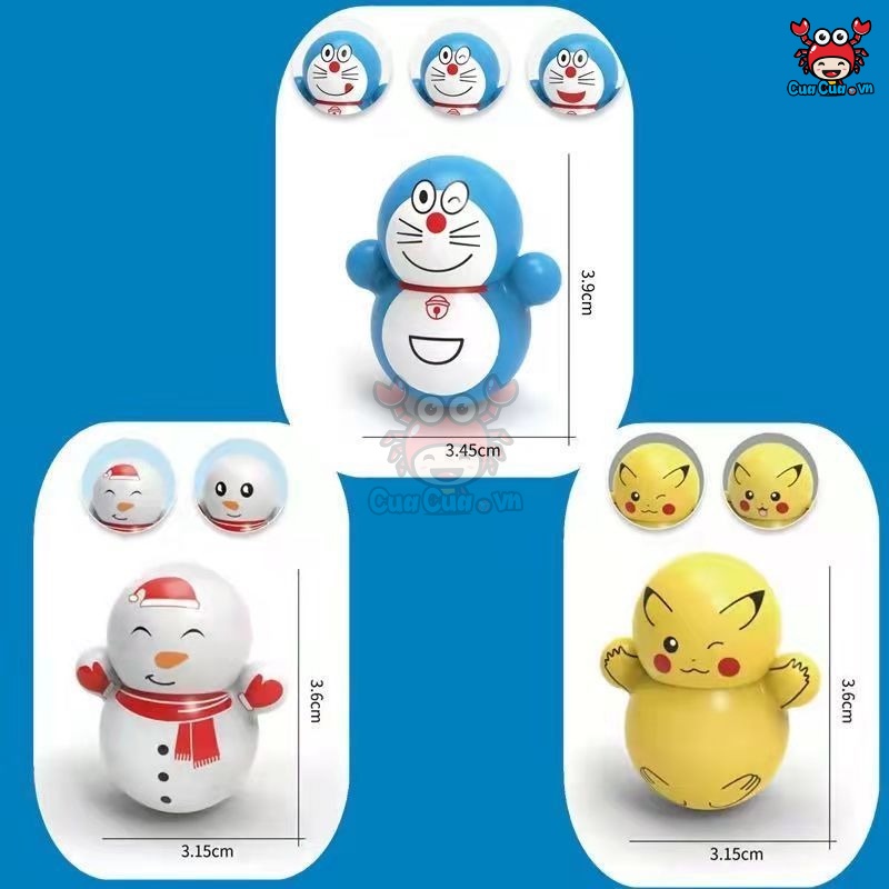 Lật đật mini, đồ chơi lật đật suqid game doraemon mini cho bé cute dễ thương giá rẻ (pikachu, trò...