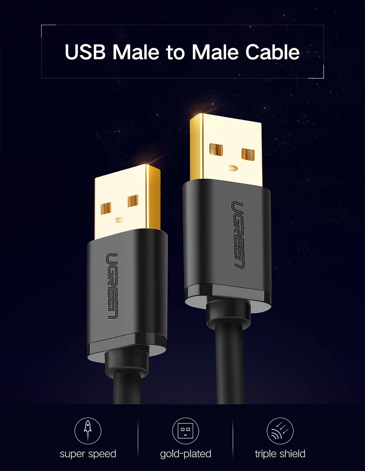 Cáp USB 3.0 Male To Male Chính Hãng UGREEN US128