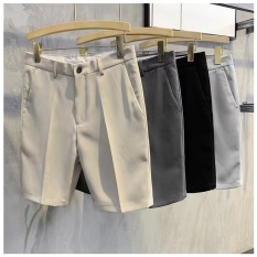 ✚ WMF 28-34size Summer Straight Plain High Waist Men’s Korean Suit Shorts
