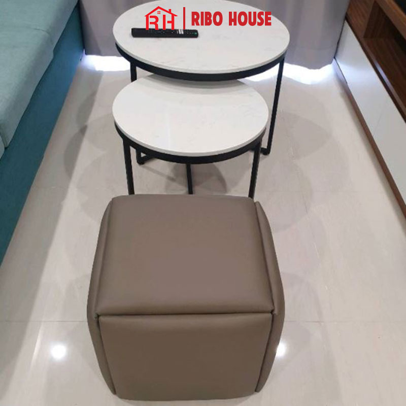 Bộ ghế đôn sofa RIBO HOUSE khung kim loại sơn tĩnh điện, ghế khối rubik trang trí phòng khách quán...