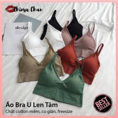 Áo Ngực, Áo Bra Cotton Len Tăm Hở Lưng Khoét Lưng Dáng U Siêu Hot – Freesize