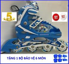 Giầy Trượt Patin Phát Sáng INLINE SKATE, Tặng 1 Bộ Bảo Vệ Chân Tay Đầy Đủ