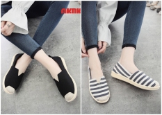 Giày nữ| Giày lười nữ vải cách điệu mũi giày cá tính- Giày slip on G9541