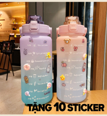 Bình Đựng Nước 2L Có Vạch Báo Giờ Uống Nước – Chính Hãng Kicocare T2