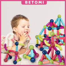 Bộ đồ chơi xếp hình nam châm 64 chi tiết chất lượng cao, lực hút chắc chắn, giúp trẻ thông minh sáng tạo – BETOMI