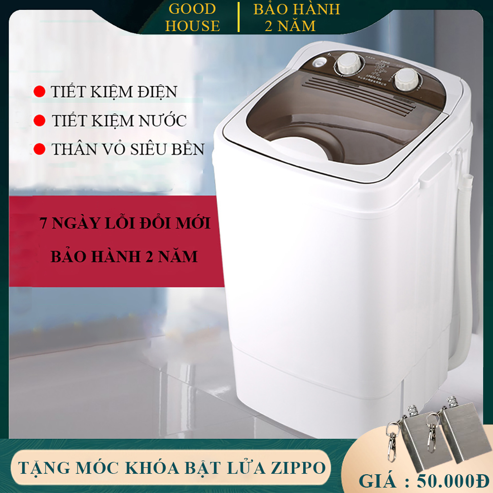 Máy giặt mini 7kg thùng đơn nắp trên bán tự động giặt UV diệt khuẩn, giặt nhanh sạch không tốn...