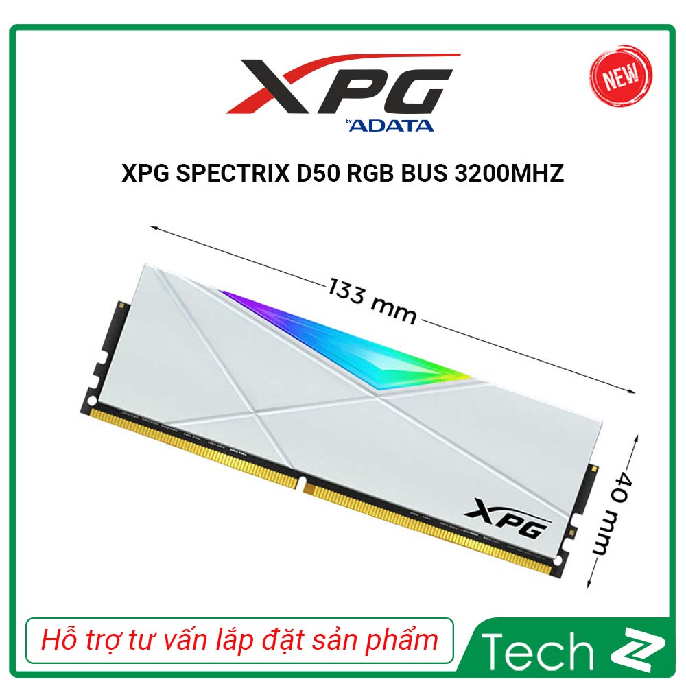 Ram Adata XPG Spectrix D50 RGB 16GB (1x16GB) DDR4 3200Mhz