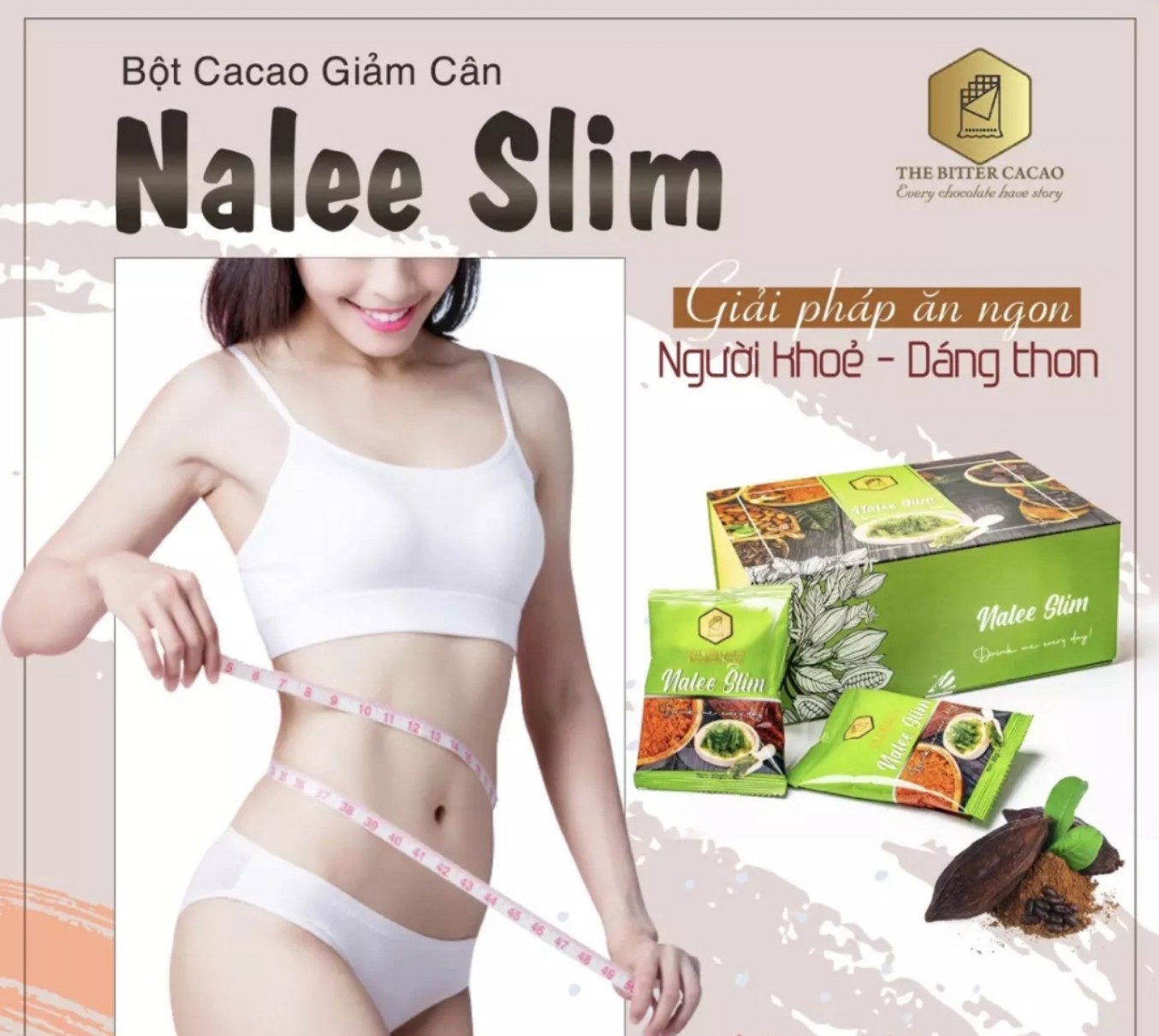 Cacao Nalee Slim - Hộp 20 gói - Cacao giảm cân an toàn