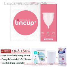 Cốc nguyệt san Lincup, Lincup Plus, Lincup+ Tặng 50 viên tiệt trùng Milton + Dung dịch vệ sinh cốc Lincare + Cốc tiệt trùng Linshell (100% Silicone Y tế, sử dụng tới 10 năm)