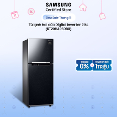 [Free Ship + Lắp đặt Toàn Quốc][Trả góp 0%][Voucher Upto 1Tr] Tủ lạnh Samsung hai cửa Digital Inverter 216L (RT20HAR8DBU) Hàng chính hãng
