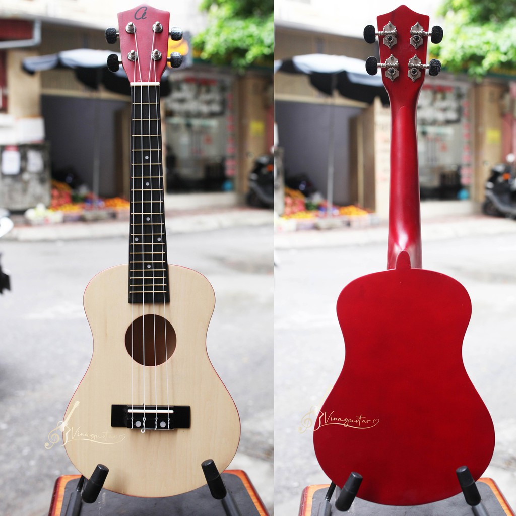 Đàn ukulele full gỗ VU-M2C-T05 soprano concert cần gỗ- tặng full 7 phụ kiện - Vinaguitar phân phối chính hãng