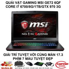 MSI GE72 6QF ( i7-6700HQ, ram 8G, HDD 1Tb, VGA rời Nvidia GTX 970M- 3G, màn 17.3″ FullHD ) phím 7 màu chất