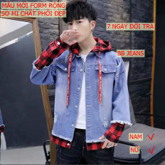[HCM]Áo khoác jean nữ sơ mi đỏ – áo khoác jeans Hàn Quốc style form rộng đáng yêu size M-L-XL Mua Ngay