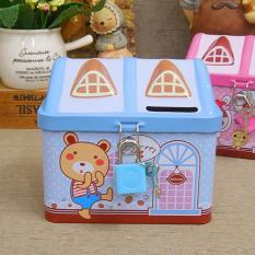 Két Sắt Ống Heo Tiết Kiệm Có Khóa Mini Cho Bé – Hộp Khóa Sắt