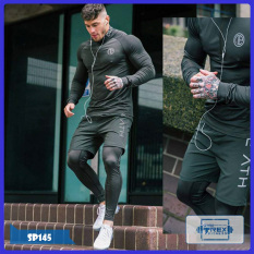 Bộ quần áo gym nam 3 in 1 LVFT T-Rex Shop SP145 – Quần áo thể thao nam cổ cao ôm body (Men’s gym clothes, đồ tập quần áo gym, thể dục,thể hình, Fitness)