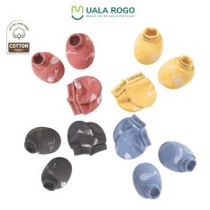 Set bao tay bao chân Uala rogo 0-12 vải cotton thấm hút bo chun mềm mịn giữ ấm bảo vệ khỏi xước va chạm 2437