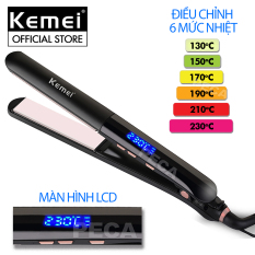 Máy duỗi tóc màn hình LCD thông minh Kemei KM-2205 làm nóng nhanh,21 mức nhiệt điều chỉnh phù hợp với nhiều loại tóc, tâm nhiệt gốm cao cấp an toàn