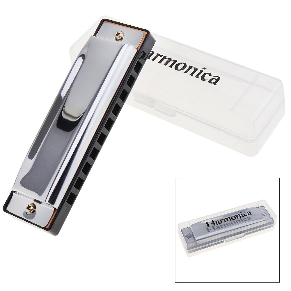 10 Holes Stainless Steel Blues Harmonica Musical Instrument Mouth Organ for Children - intl