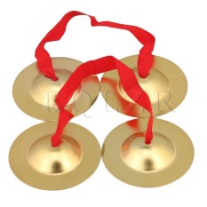 9 cm Bằng Đồng Thau Đồng Kiêm Đồ Chơi Âm Nhạc với Dây Đỏ Vàng bộ 2