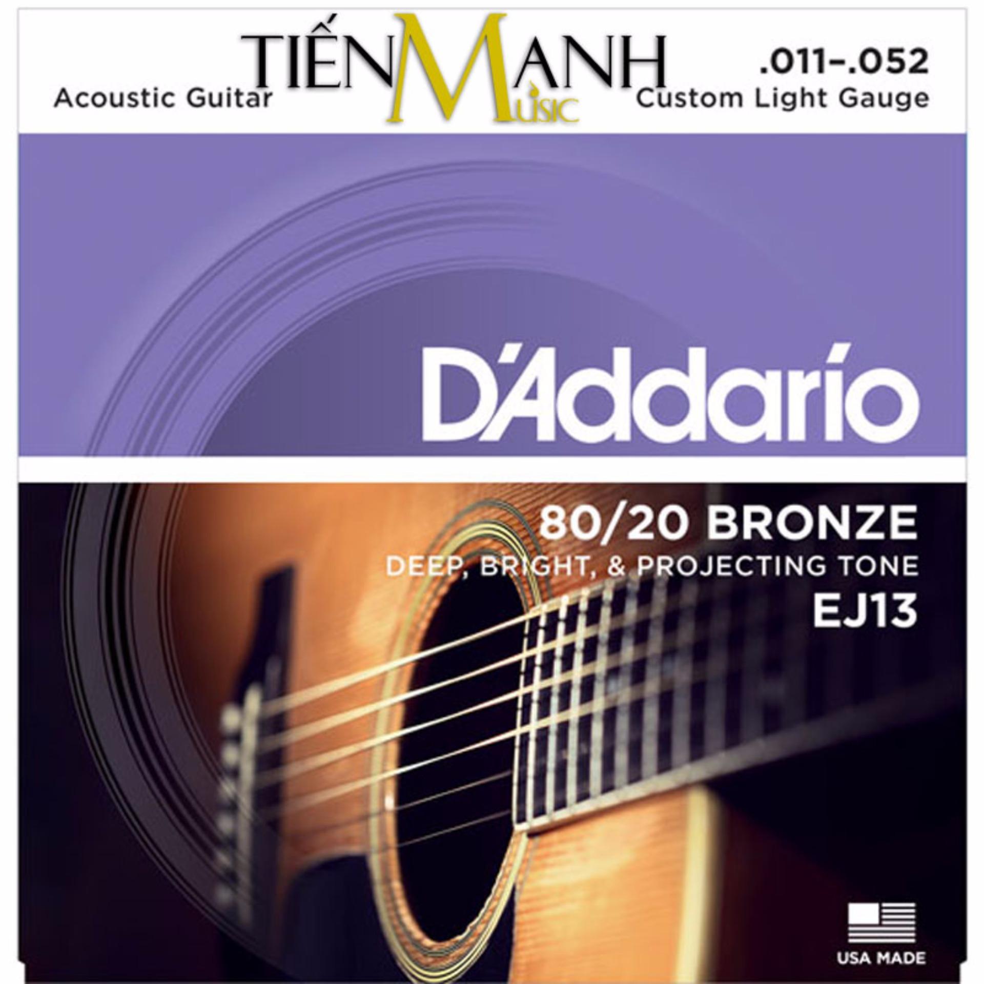 Bộ Dây Đàn Guitar Acoustic Cỡ 11 D'Addario EJ13 - Hãng phân phối chính thức (Strings 80/20 Bronze - Cam...