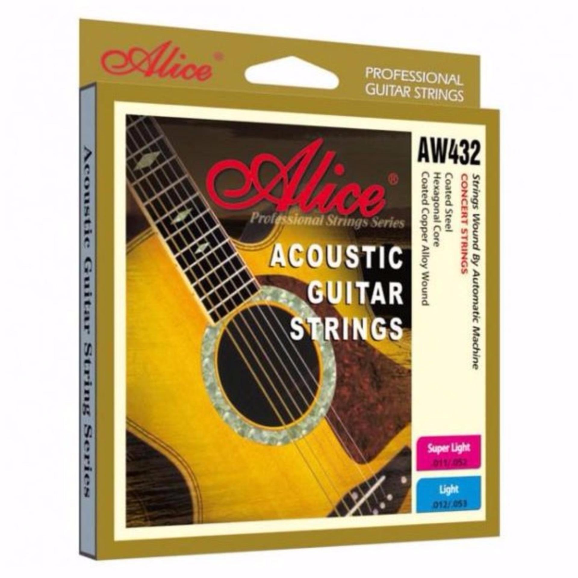 Bộ Hộp 6 Dây Đàn Ghi-ta Acoustic Alice-A-432 Cao Cấp, Bonus + Pick Alice