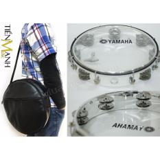 Combo Trống lắc tay và Bao đựng Lục Lạc Gõ Bo Tambourine Yamaha MT6-102T (Trong suốt – Trống chơi nhạc chế gõ po – Xipo)
