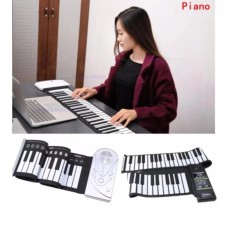 Giá KM Đàn piano điện tử bàn phím cuộn dẻo 49 keys (Trắng) + Tặng đèn led siêu sáng _ Hàng Nhập Khẩu