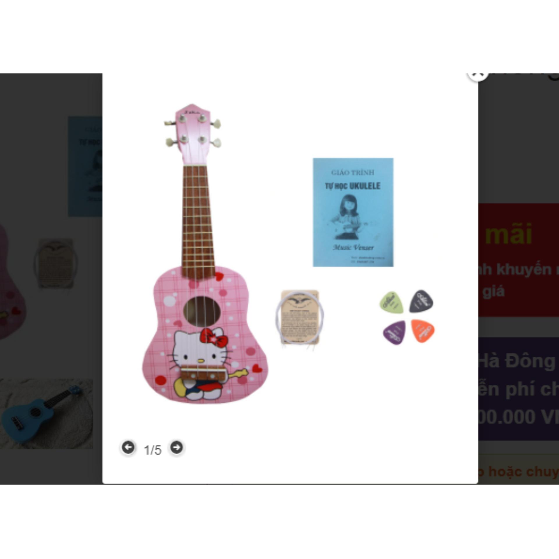 Đàn ukulele kitty hồng