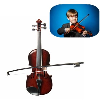 HOT New 4/4 Full Size Kids High Quality Simulation Toys Violin Demo Educational Musical Instrument Dark Brown - intl  