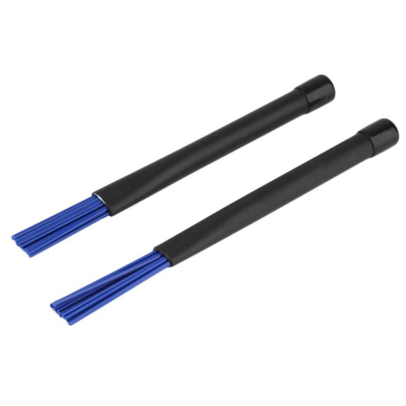 OH 1 Pair Retractable Telescopic Drum Blue Nylon Brushes Sticks Black Handle - intl