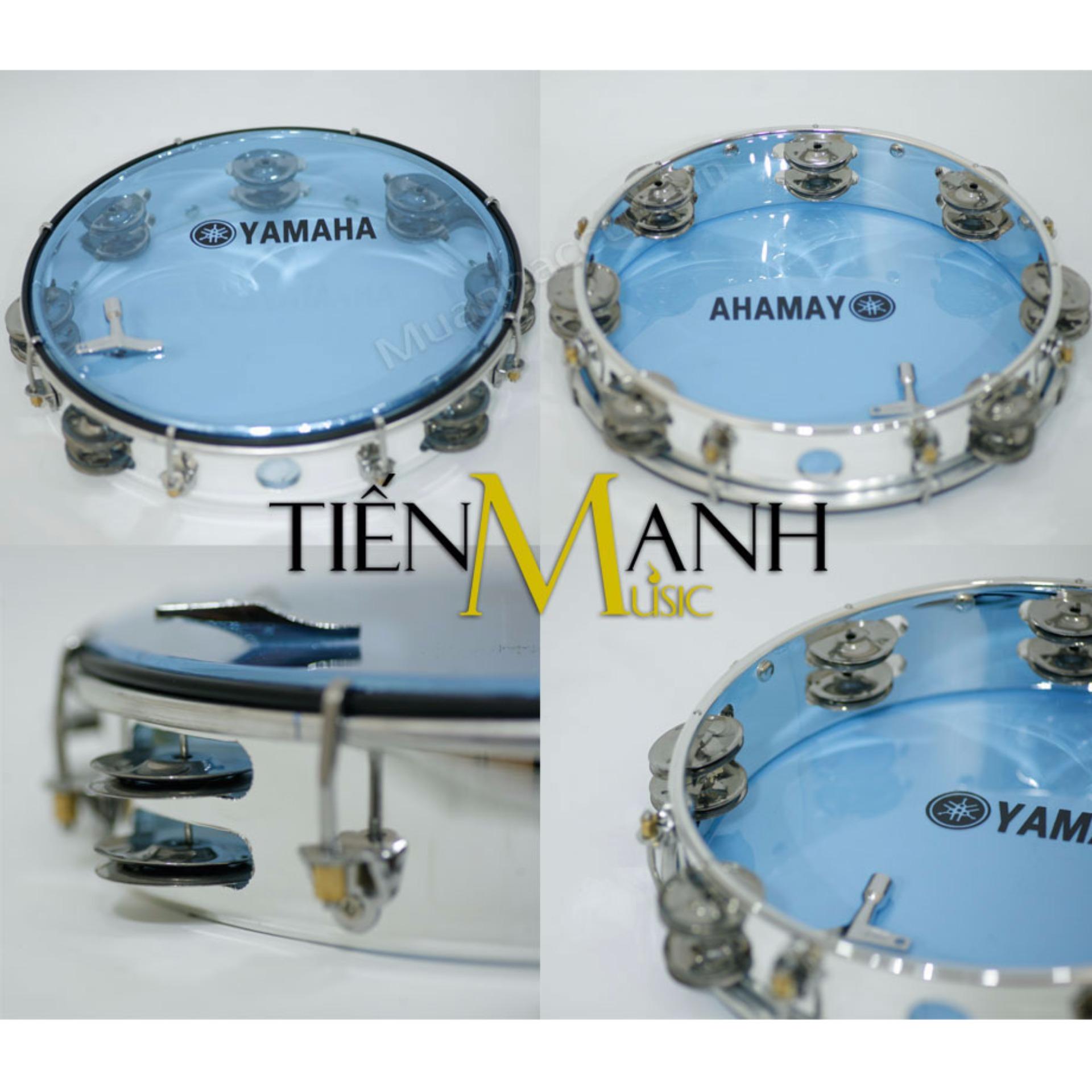 Trống lắc tay - Lục lạc gõ bo Tambourine Yamaha MT6-102B (Xanh Trong Suốt - Trống chơi nhạc chế gõ...