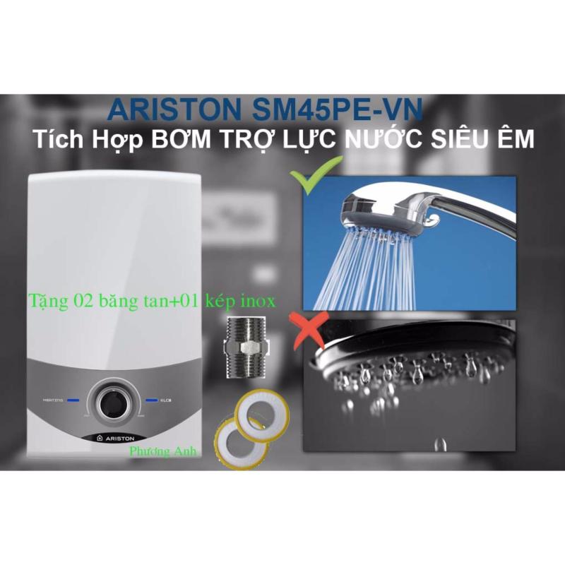 Bảng giá Bình Nước Nóng Trực Tiếp Có Bơm Ariston SM45PE+Tặng 02 băng tan và 01 kép inox