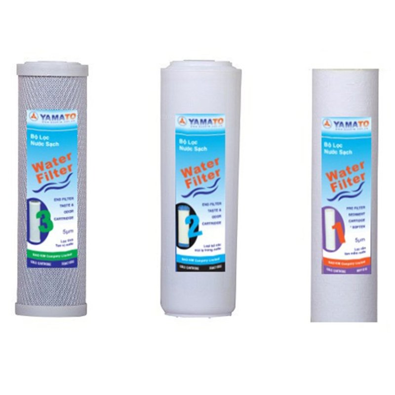 Bộ 3 lõi lọc 10inch dùng cho máy R.O 10L/h (Trắng)