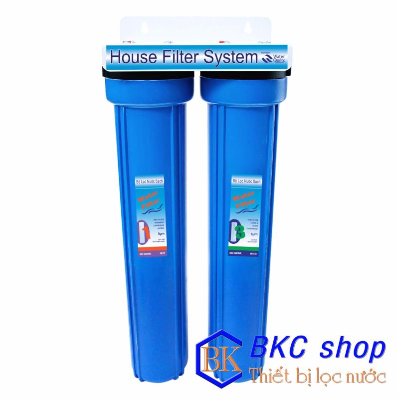 Bộ lọc nước sinh hoạt 2 cấp lọc 20 inch (PP+CTO) xanh