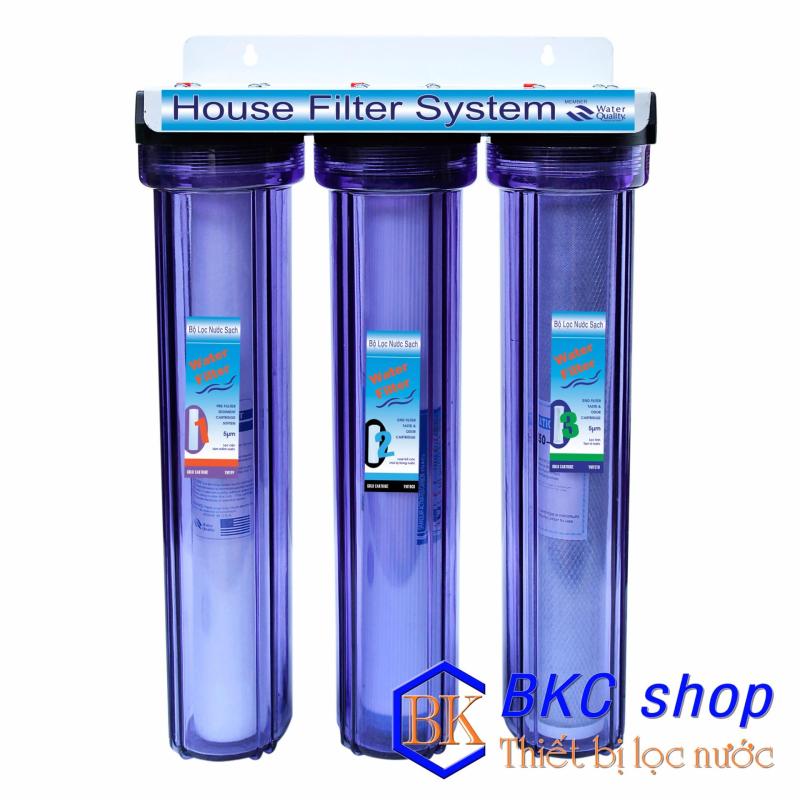 Bộ lọc nước sinh hoạt 3 cấp lọc 20 inch (xanh trong)